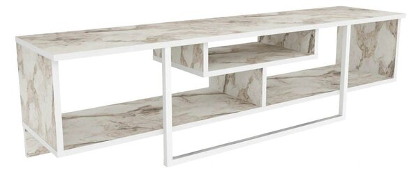 Comoda TV ASAL 150, alb/bej, PAL melaminat, 150x35x40 cm