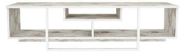 Comoda TV ASAL 150, alb/bej, PAL melaminat, 150x35x40 cm