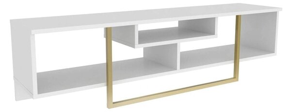 Comoda TV ASAL 150, alb/auriu, PAL melaminat, 150x35x40 cm