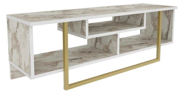 Comoda TV ASAL 120, bej/alb, PAL melaminat, 120x35x40 cm