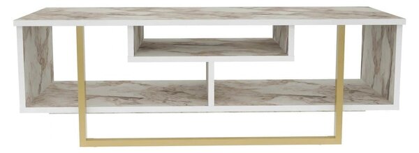 Comoda TV ASAL 120, bej/alb, PAL melaminat, 120x35x40 cm
