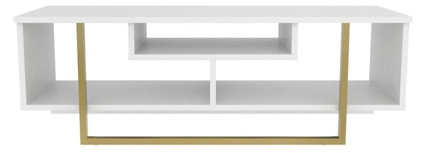 Comoda ASAL 120, alb/auriu, PAL melaminat, 120x35x40 cm
