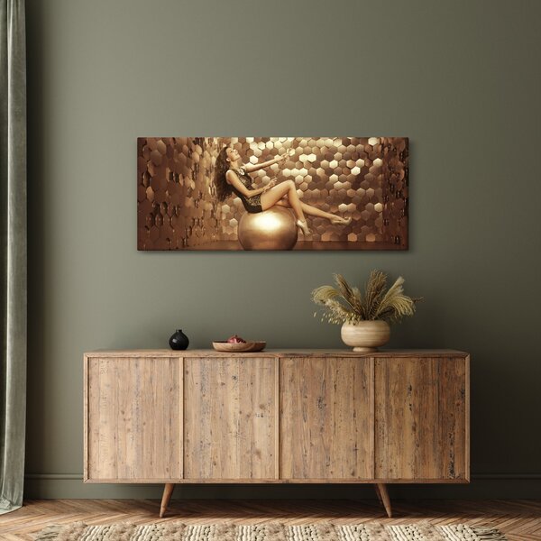 Tablou - Femeia în încăperea de aur (120x50 cm)
