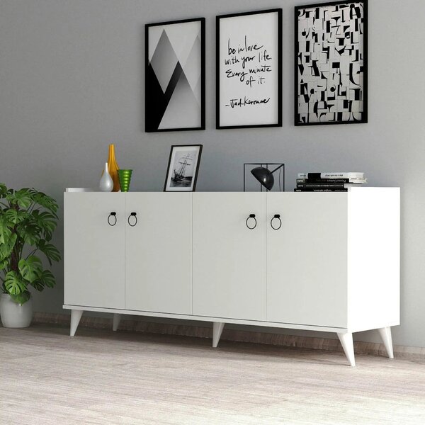 Comoda 616TNM1601, alb, PAL melaminat, 180x45x79 cm