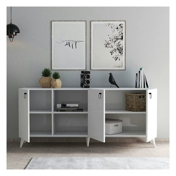 Comoda 616TNM1607, alb, PAL melaminat, 180x45x79 cm
