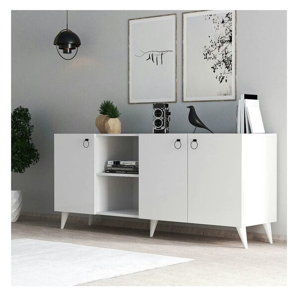 Comoda 616TNM1607, alb, PAL melaminat, 180x45x79 cm