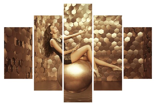 Tablou - Femeia în încăperea de aur (150x105 cm)