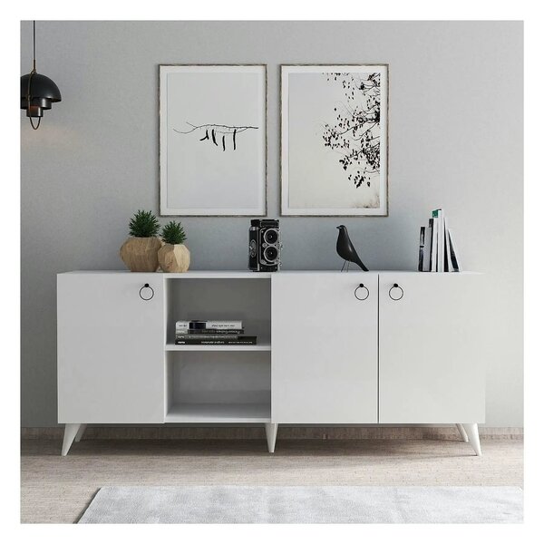 Comoda 616TNM1607, alb, PAL melaminat, 180x45x79 cm