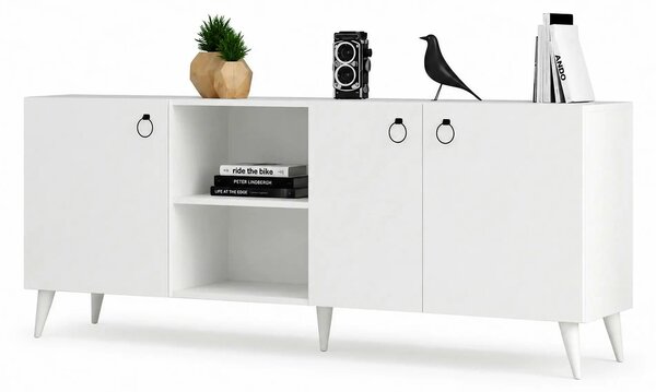 Comoda 616TNM1607, alb, PAL melaminat, 180x45x79 cm
