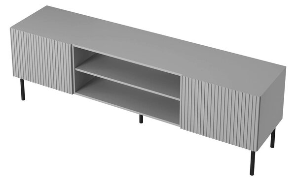 Comoda TV ASENSIO, gri mat/negru, PAL laminat, 180x42x57 cm