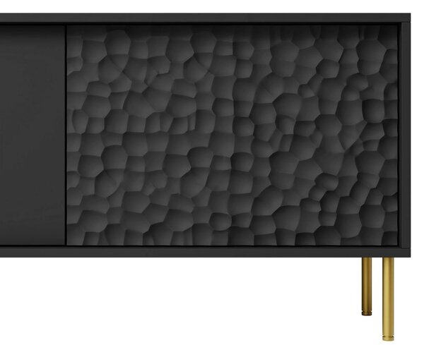 Comoda TV BULLET, negru/auriu, PAL laminat, 180x41x58 cm