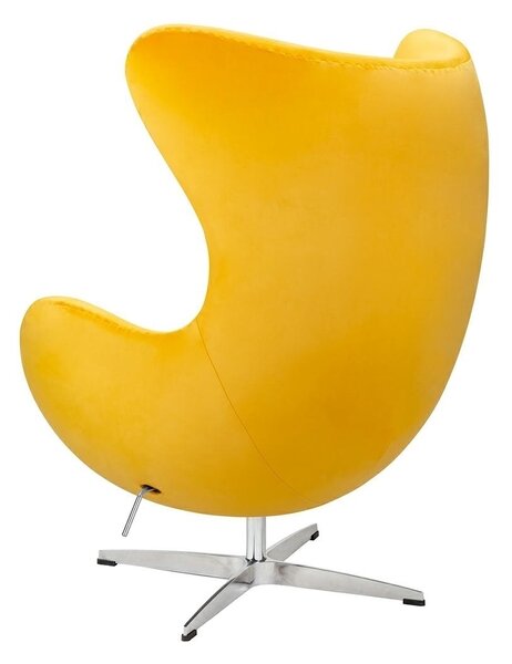 Fotoliu Egg Classic Velvet 77x73x106 cm - galben, catifea, bază din aluminiu