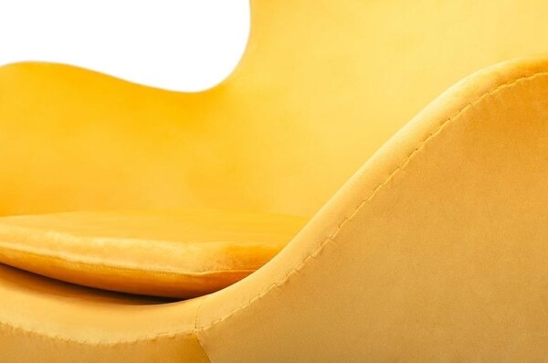 Fotoliu Egg Classic Velvet 77x73x106 cm - galben, catifea, bază din aluminiu