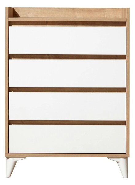 Comoda TUVALLE 040, alb/stejar, PAL melaminat, 70x40x92 cm