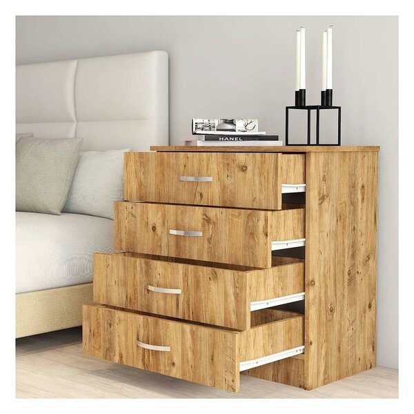 Comoda 616TNM1506, stejar, PAL melaminat, 72x45x81 cm