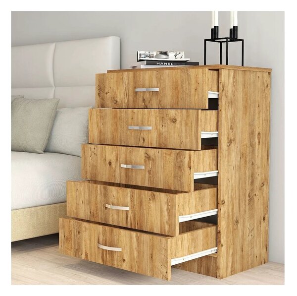 Comoda 616TNM1508, stejar, PAL melaminat, 72x45x98 cm