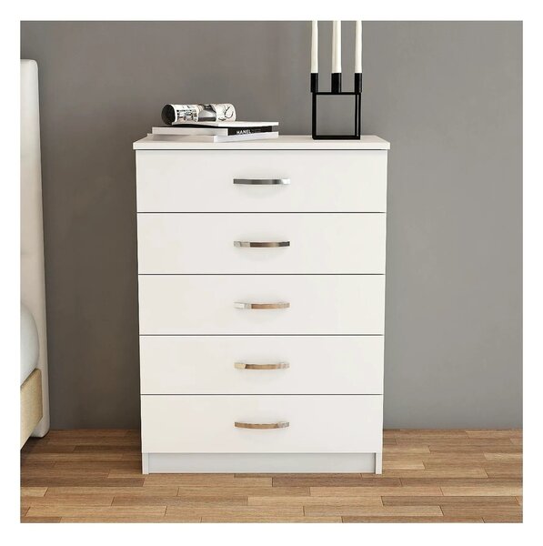 Comoda 616TNM1507, alb, PAL melaminat, 72x45x98 cm