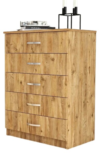Comoda 616TNM1508, stejar, PAL melaminat, 72x45x98 cm