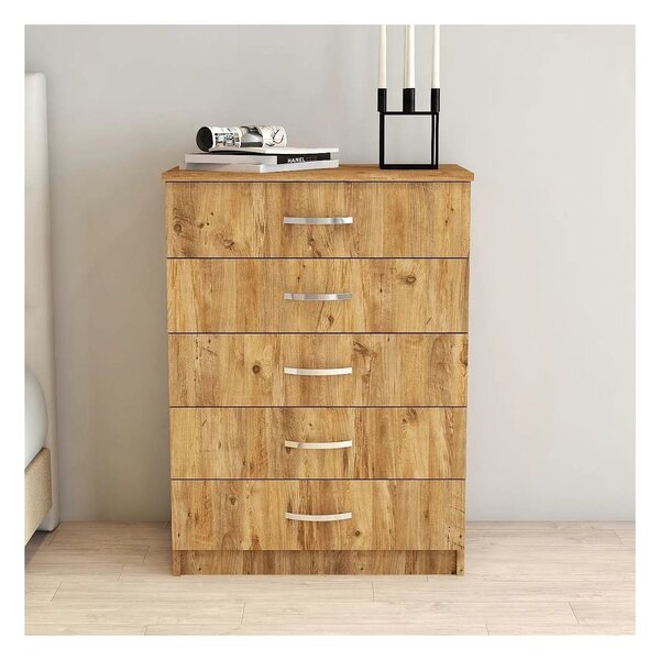 Comoda 616TNM1508, stejar, PAL melaminat, 72x45x98 cm
