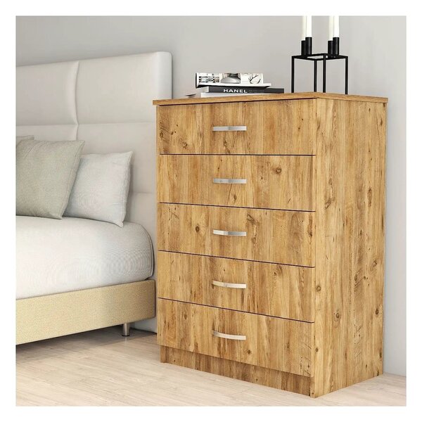 Comoda 616TNM1508, stejar, PAL melaminat, 72x45x98 cm