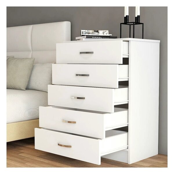 Comoda 616TNM1507, alb, PAL melaminat, 72x45x98 cm
