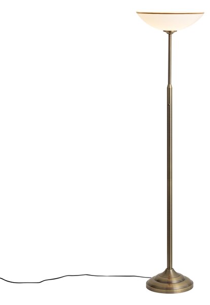 Lampă clasică de podea bronz cu sticlă opal - Katarina