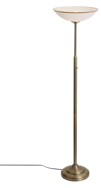 Lampă clasică de podea bronz cu sticlă opal - Katarina
