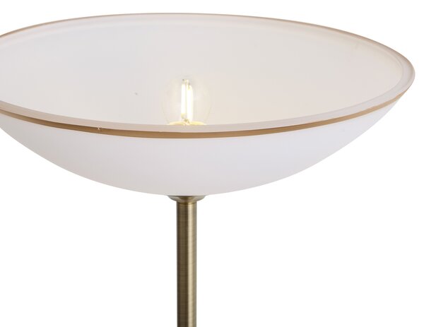 Lampă clasică de podea bronz cu sticlă opal - Katarina