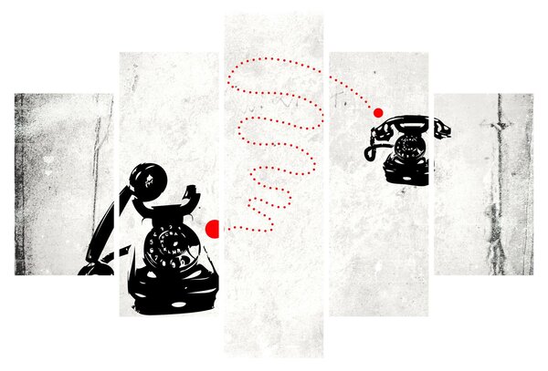 Tablou - Desen de telefon în stilul lui Banksy (150x105 cm)