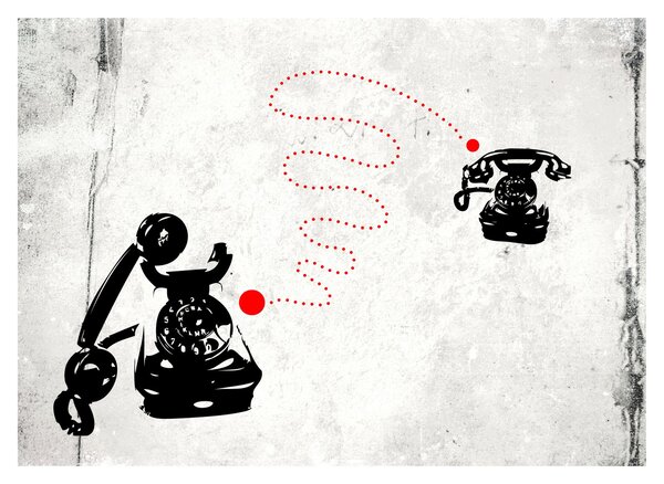Tablou - Desen de telefon în stilul lui Banksy (70x50 cm)