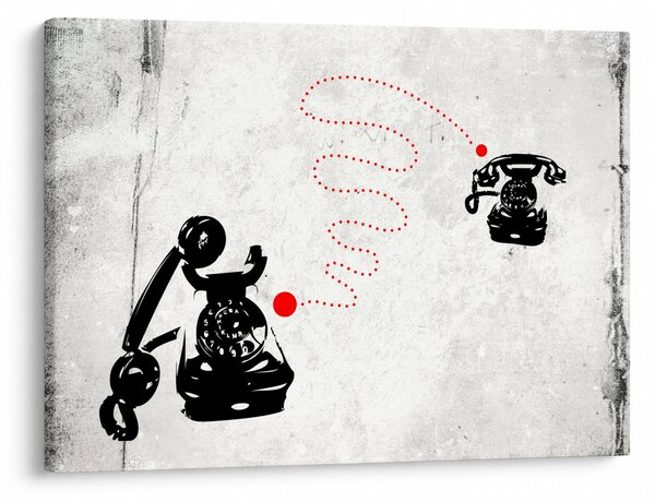 Tablou - Desen de telefon în stilul lui Banksy (70x50 cm)