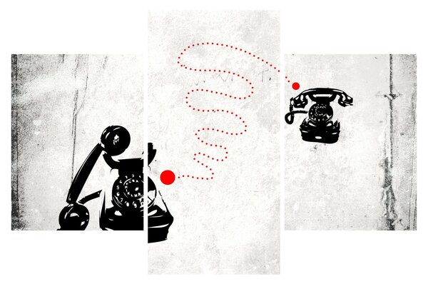 Tablou - Desen de telefon în stilul lui Banksy (90x60 cm)