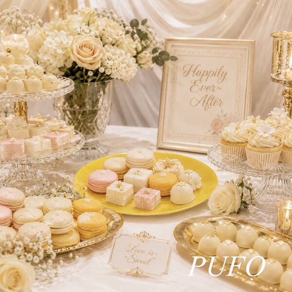 Set 6 farfurii elegante tip platou din sticla Pufo Luxury pentru desert, aperitive, 31 cm, galben
