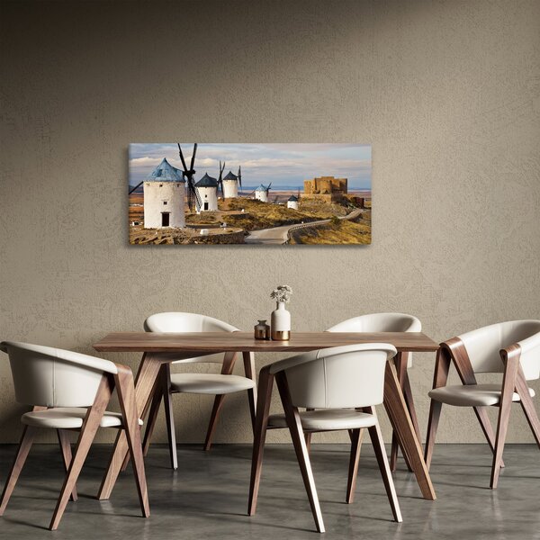 Tablou - Morile de vânt din Consuegra, Spania (120x50 cm)