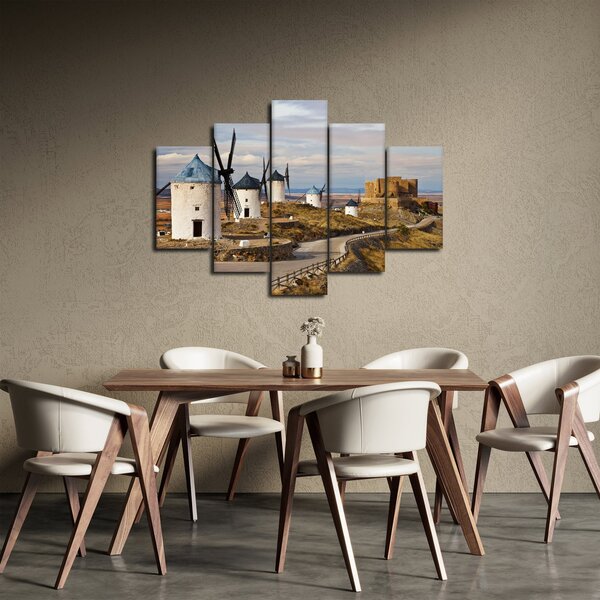 Tablou - Morile de vânt din Consuegra, Spania (150x105 cm)
