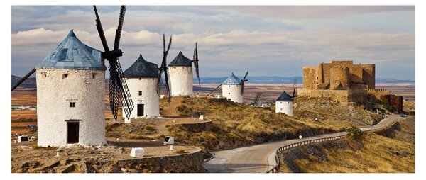 Tablou - Morile de vânt din Consuegra, Spania (120x50 cm)