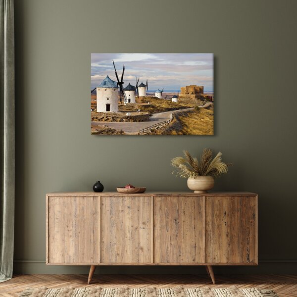Tablou - Morile de vânt din Consuegra, Spania (90x60 cm)