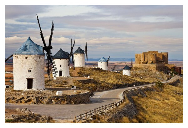 Tablou - Morile de vânt din Consuegra, Spania (90x60 cm)