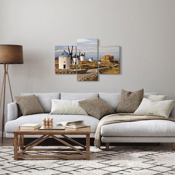 Tablou - Morile de vânt din Consuegra, Spania (90x60 cm)