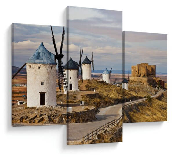 Tablou - Morile de vânt din Consuegra, Spania (90x60 cm)