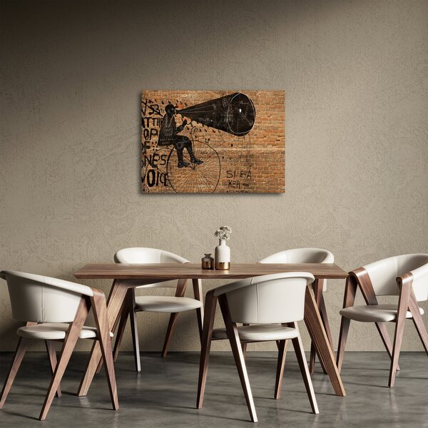 Tablou - Barbat cu biciclete stil Bansky (70x50 cm)