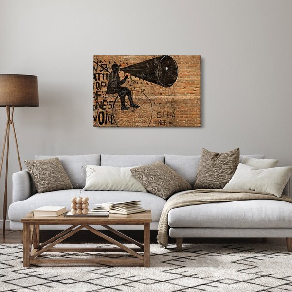 Tablou - Barbat cu biciclete stil Bansky (90x60 cm)
