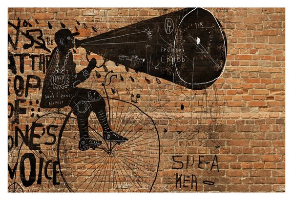 Tablou - Barbat cu biciclete stil Bansky (90x60 cm)