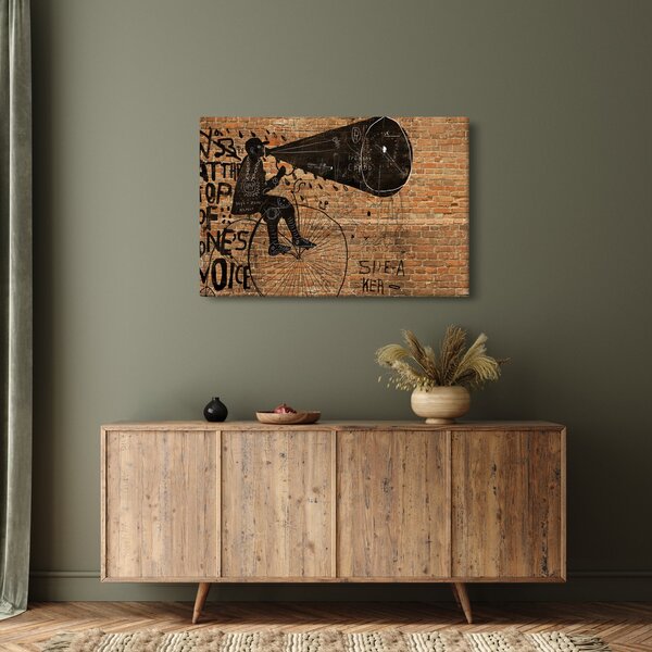 Tablou - Barbat cu biciclete stil Bansky (90x60 cm)