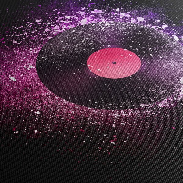 Tablou - Disc de vinil roz-violet (150x105 cm)