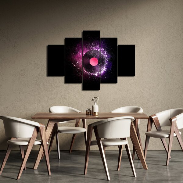 Tablou - Disc de vinil roz-violet (150x105 cm)