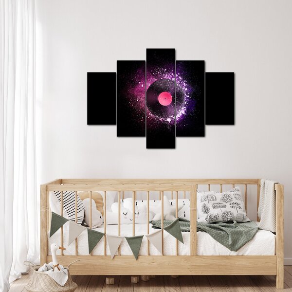 Tablou - Disc de vinil roz-violet (150x105 cm)