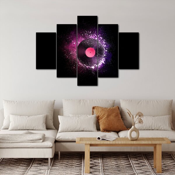 Tablou - Disc de vinil roz-violet (150x105 cm)