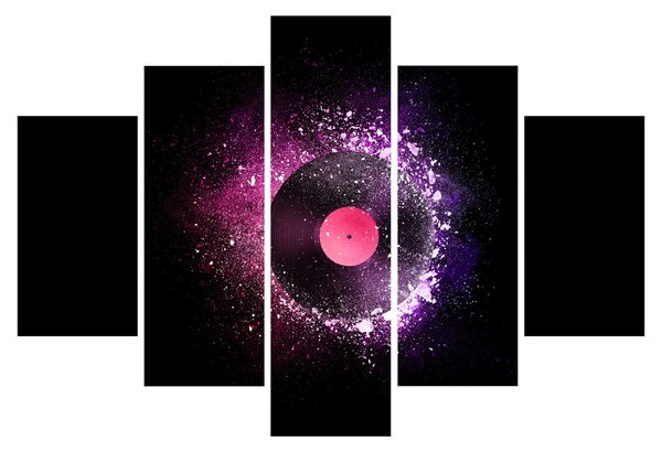 Tablou - Disc de vinil roz-violet (150x105 cm)
