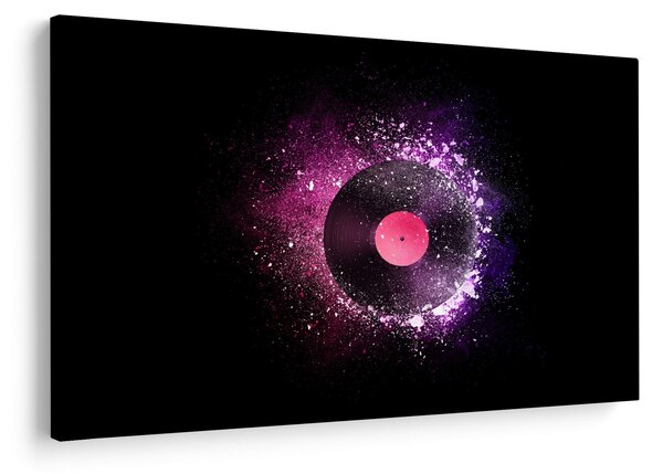 Tablou - Disc de vinil roz-violet (90x60 cm)